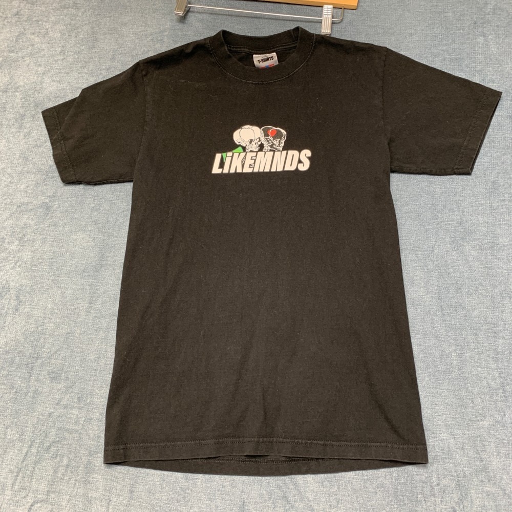 Shaka Wear Likemnds T Shirt Mens Medium Black Cotton Skulls Crew Neck Summer Tee
